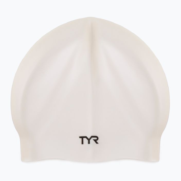 TYR Faltenfreie Silikon-Schwimmkappe weiß LCS