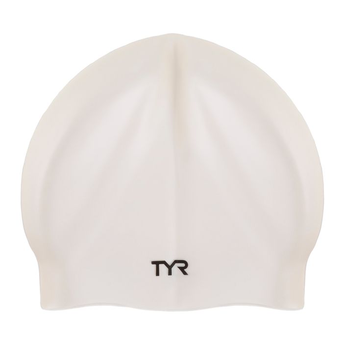 TYR Faltenfreie Silikon-Schwimmkappe weiß LCS 2