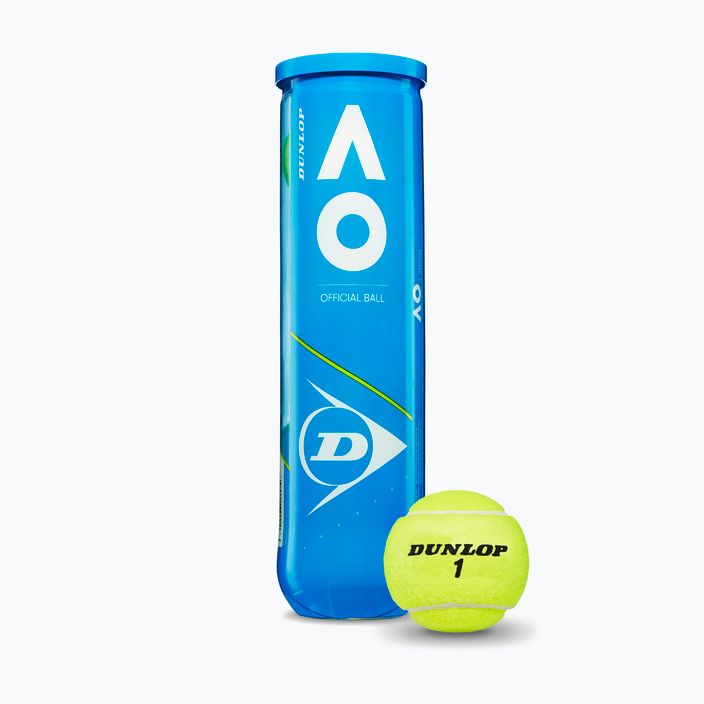 Dunlop Australian Open Tennisbälle 4 Stück gelb 601355