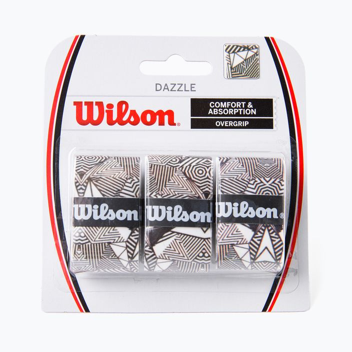Wilson Dazzle Overgrip Tennisschlägerhüllen 3 Stück schwarz und weiß WR8404401 2
