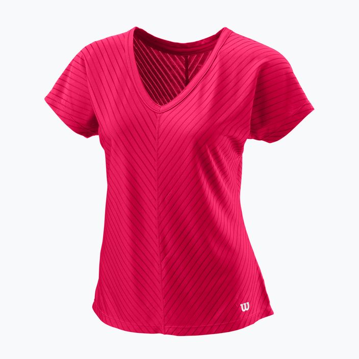 Damen-Tennisshirt Wilson Training V-Neck II rosa WRA809601