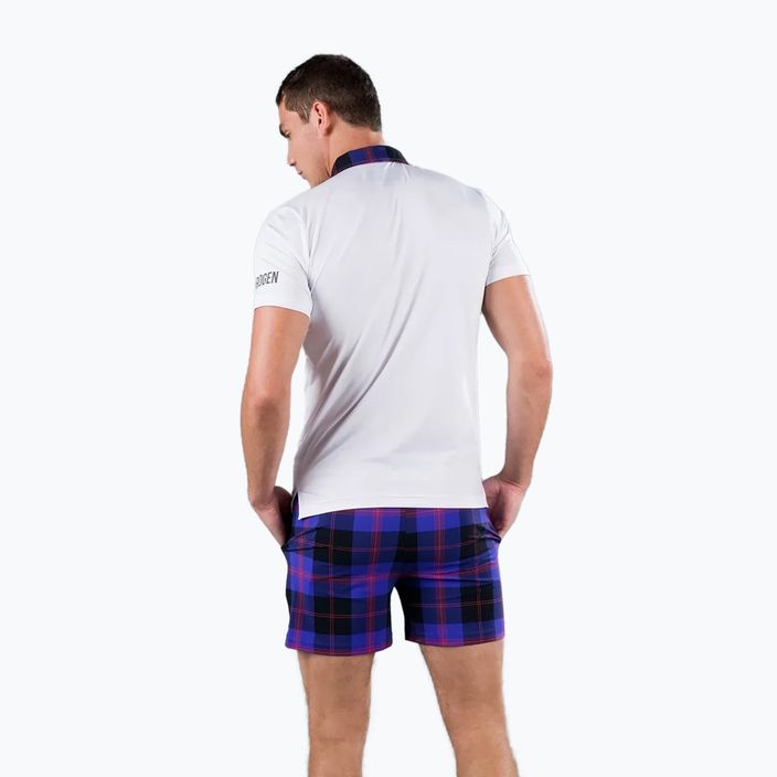 Herren HYDROGEN Tartan weiß und lila Tennis-Poloshirt T00518E82 3