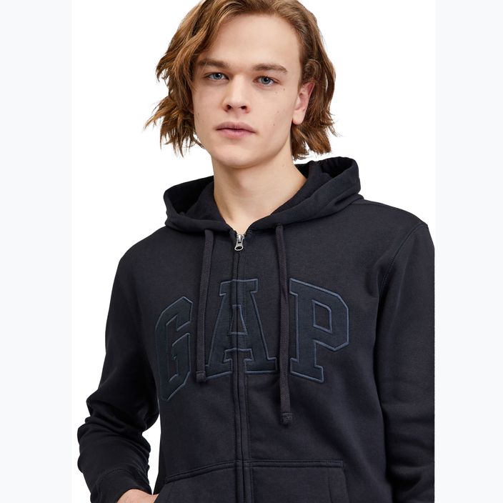 Herren GAP V-Heritage Logo FZ Sweatshirt echt schwarz 4