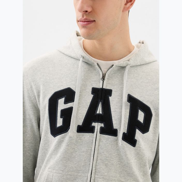 Herren GAP Erbe Französisch Terry Fullzip Logo Sweatshirt Licht Heidekraut grau 4