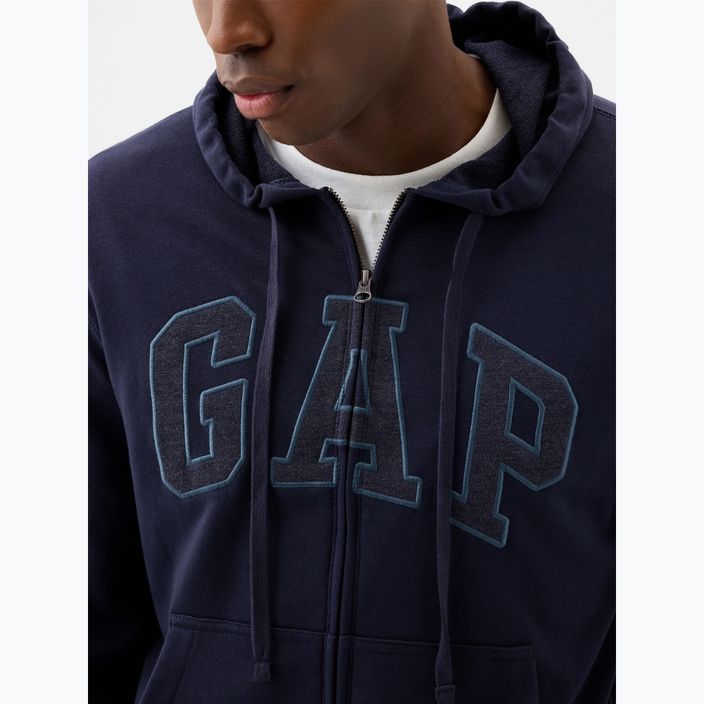 Herren GAP Erbe Französisch Terry Fullzip Logo Sweatshirt blau navy 4