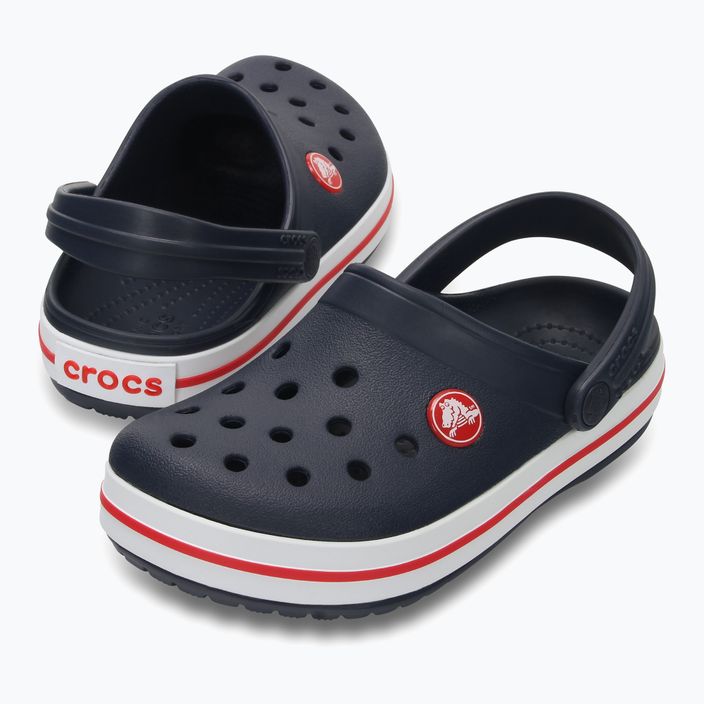 Crocs Crocband Clog Pantoletten für Kinder navy/rot 9
