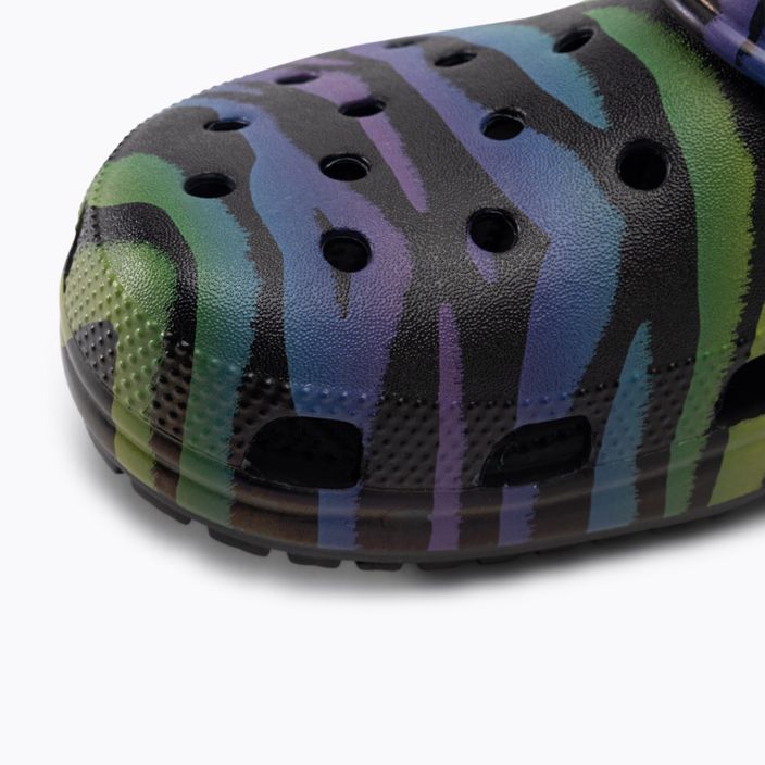 Crocs Classic Seasonal Damen Flip-Flops mit Zebradruck und Regenbogen 8