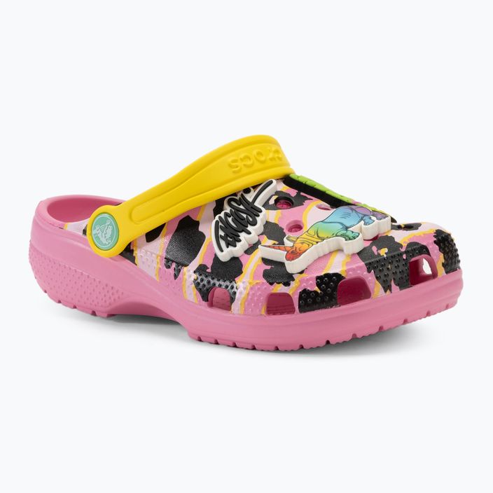 Crocs Ron English Party Animals Classic Clog Kinder Flip Flops rosa Limonade/Multi