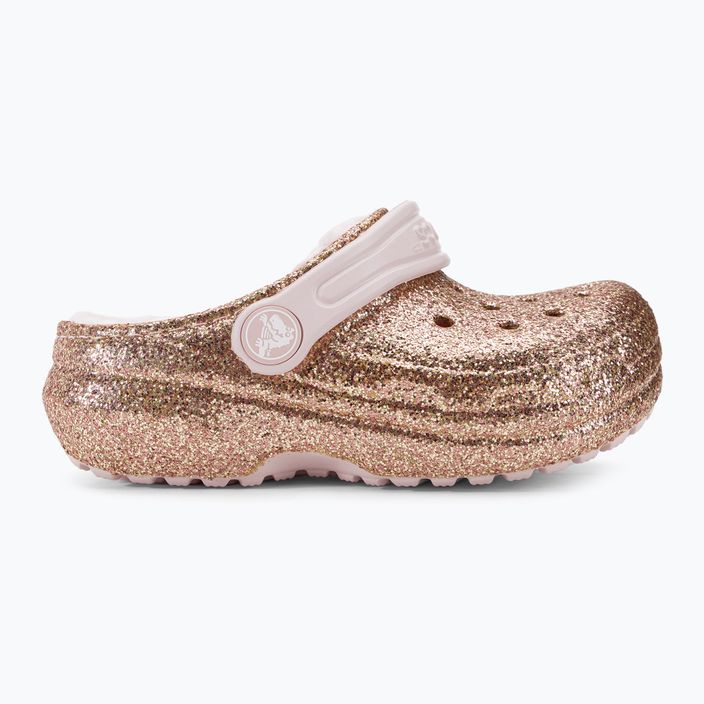 Crocs Classic Lined Glitter Clog gold/kaum rosa Kinder Pantoletten 3