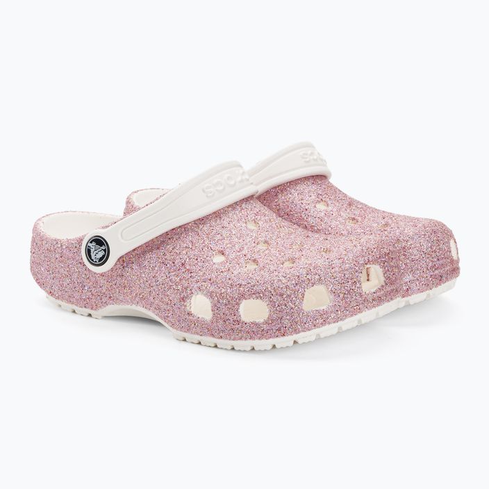Crocs Classic Glitter Clog weiß/Regenbogen Kinder-Pantoletten 6