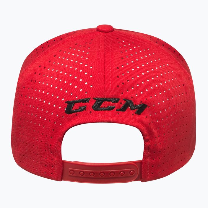 CCM Small Logo Flat Brim SR Baseballkappe rot 3