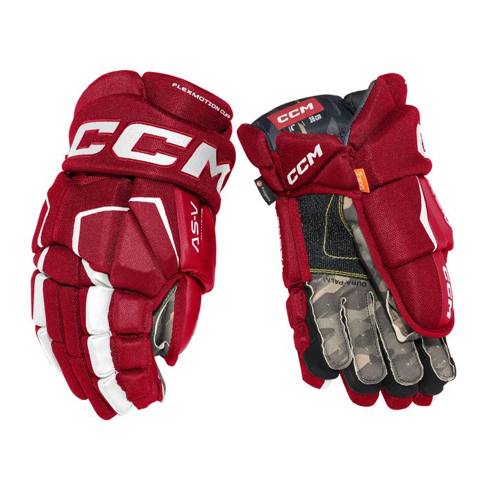 CCM Tacks AS-V SR rot/weiße Hockeyhandschuhe 2