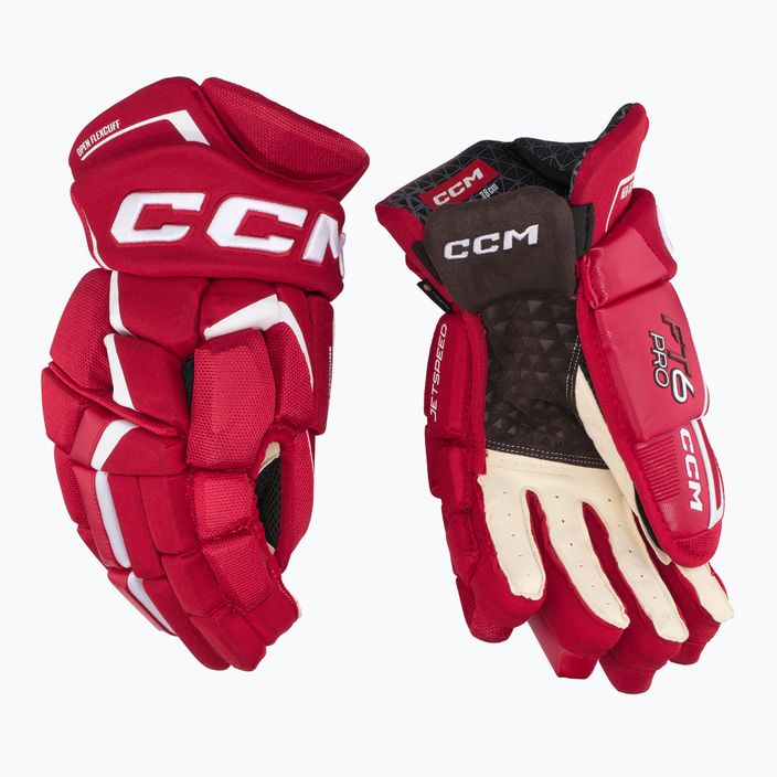 CCM JetSpeed FT6 Pro SR rot/weiße Hockeyhandschuhe 2