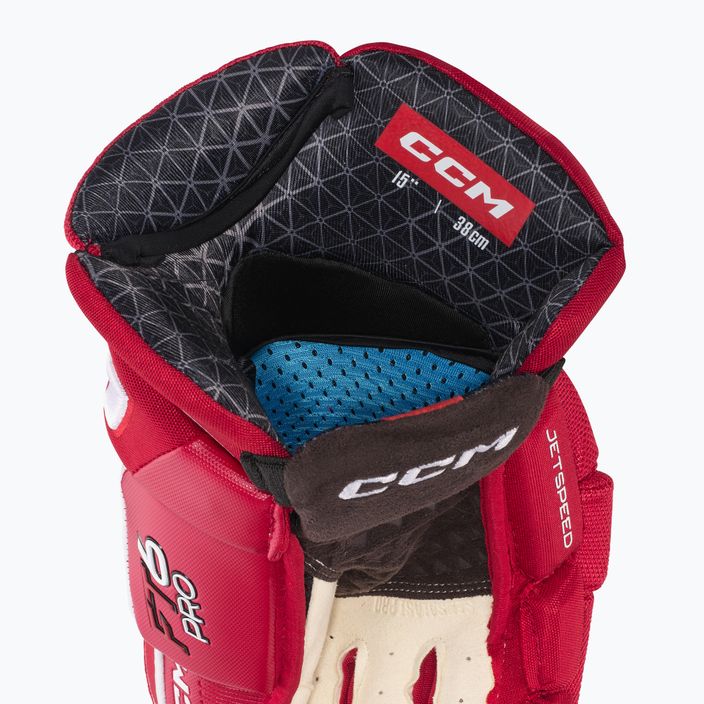 CCM JetSpeed FT6 Pro SR rot/weiße Hockeyhandschuhe 4