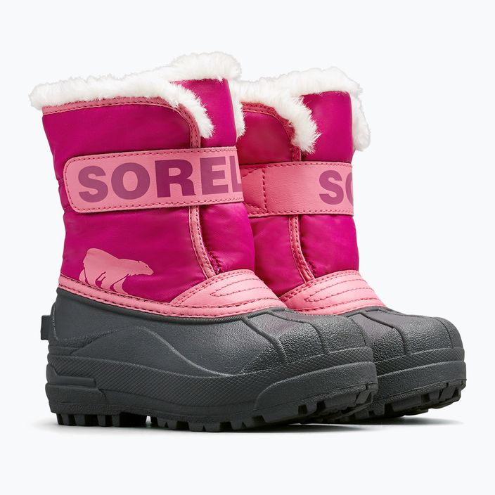 Sorel Snow Commander Junior Schneestiefel tropisch rosa/dunkelrot 9