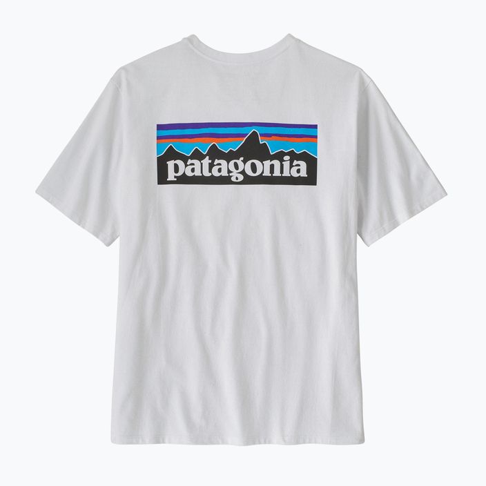 Herren Patagonia P-6 Logo Responsibili-Tee Trekking-T-Shirt weiß 4