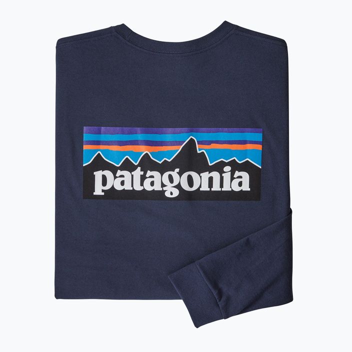 Herren Patagonia P-6 Logo Responsibili klassisch navy trekking Longsleeve 6