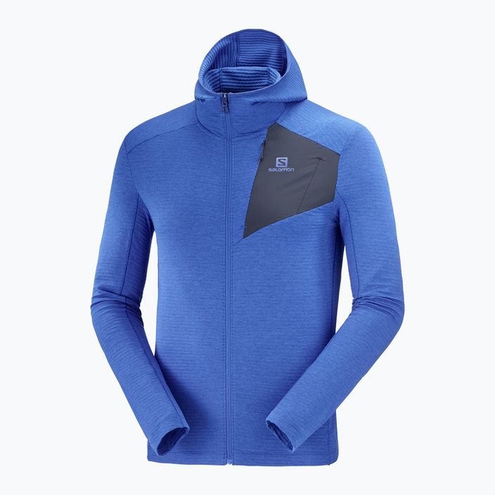 Herren Fleece-Sweatshirt Salomon Outline FZ Hoodie blau LC17879