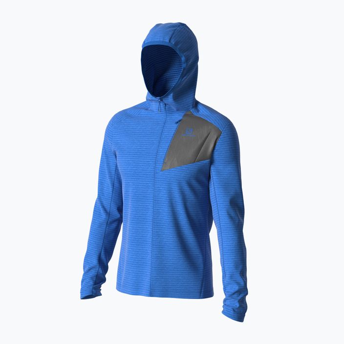 Herren Fleece-Sweatshirt Salomon Outline FZ Hoodie blau LC17879 4