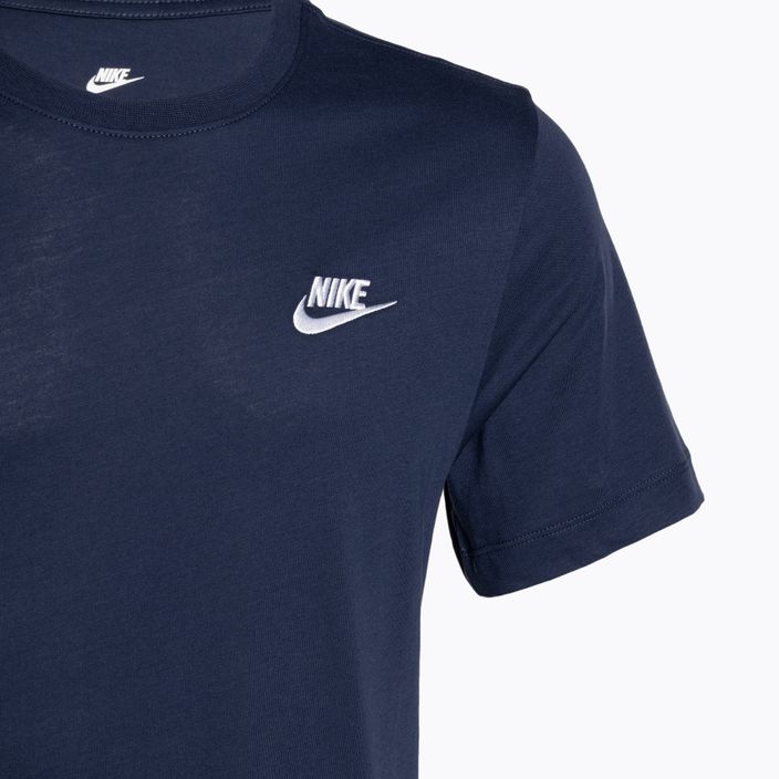 Nike Sportswear Club Herren T-Shirt schwarz midnight navy/weiß 3