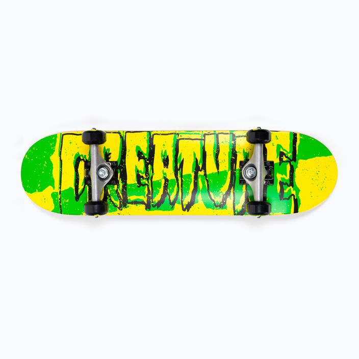 Kreatur Ripped Logo Micro Sk8 klassische Skateboard grün und gelb 122099