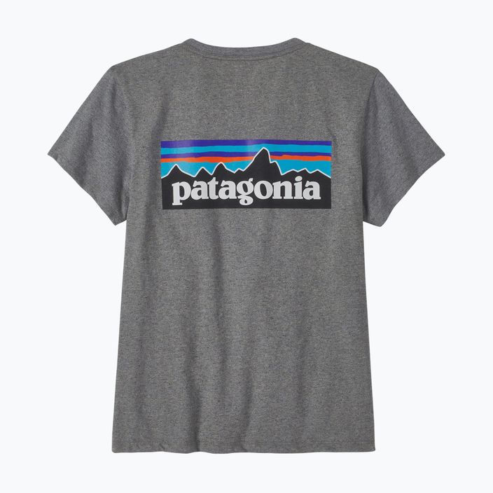 Damen Patagonia P-6 Logo Responsibili-Tee kiesiges Heidekraut Trekking-T-Shirt 5