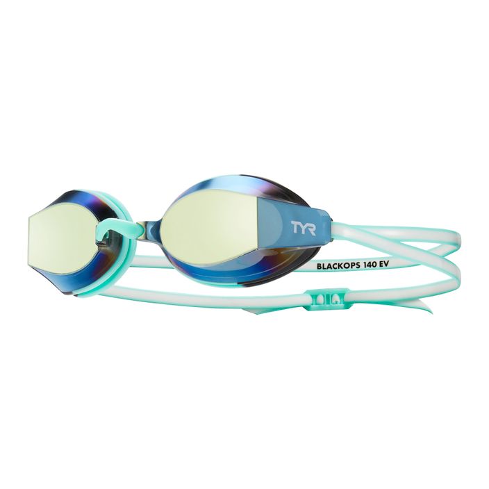 Damen Schwimmbrille TYR Blackops 140 Ev Racing Verspiegelt gold/ mint/ weiß 2