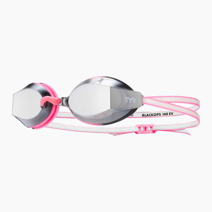 Damen Schwimmbrille TYR Blackops 140 Ev Racing Verspiegelt silber/ rosa/ weiß