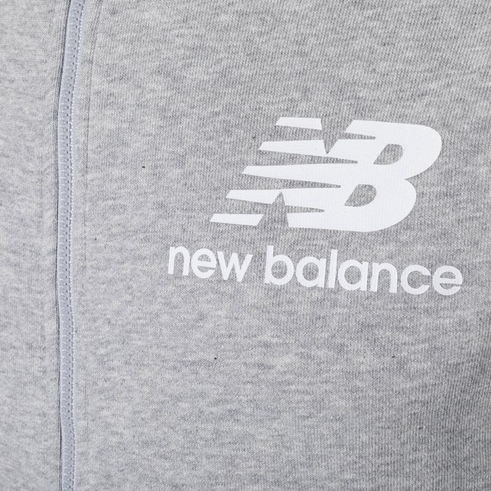 Herren New Balance Essentials Stacked Volles graues Sweatshirt 3