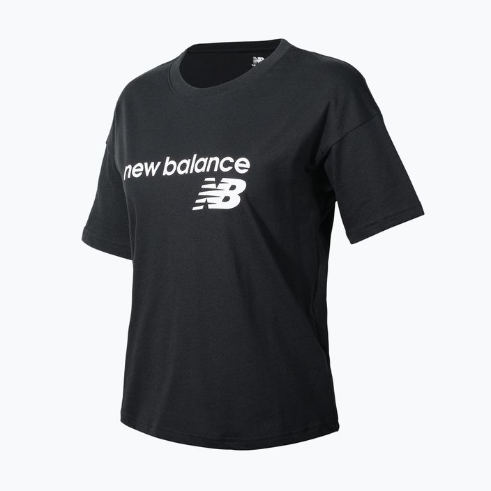 Damen New Balance Classic Core Stacked schwarzes T-shirt