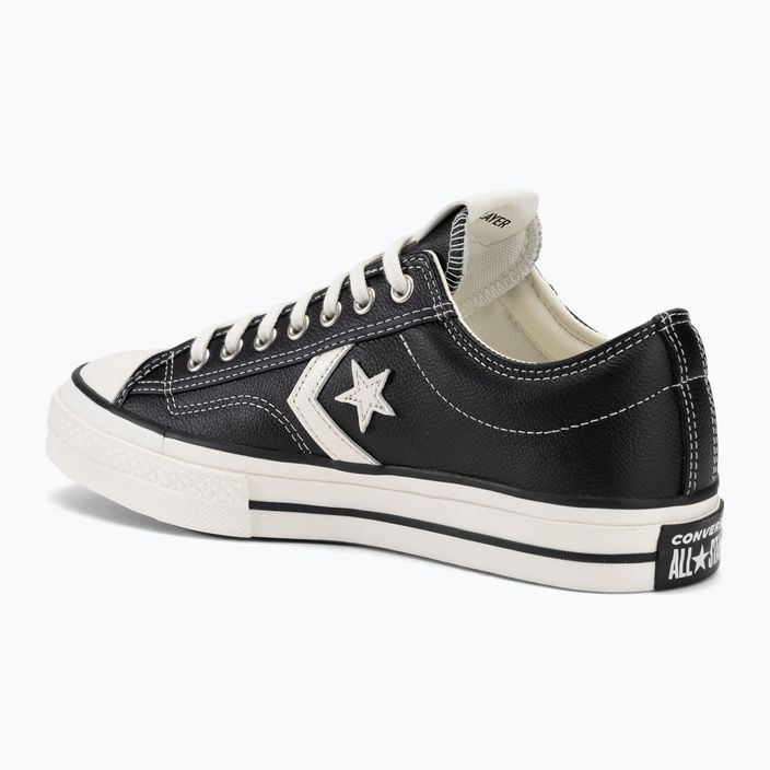 Converse Star Player 76 Fall Leder Turnschuhe A06204C schwarz/vintage weiß/silber 3