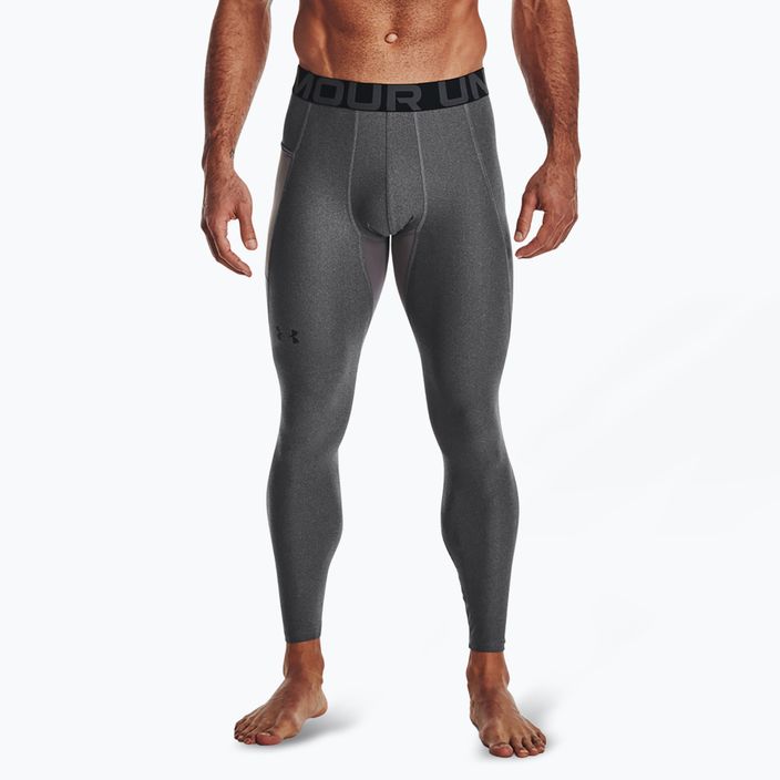 Under Armour HeatGear carbon heather/schwarz Herren Trainingsleggings