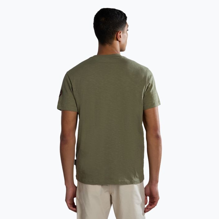 Herren Napapijri S-Tepees grünes Flechten-T-Shirt 3