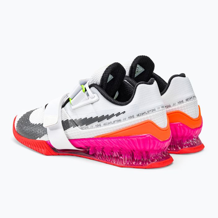 Nike Romaleos 4 Olympic Colorway Gewichtheben Schuhe weiß/schwarz/helles Karminrot 3