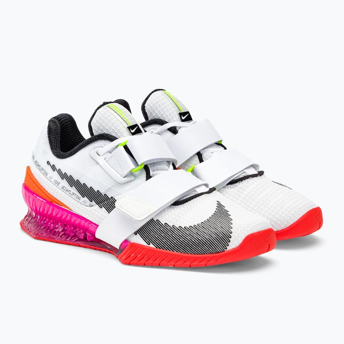 Nike Romaleos 4 Olympic Colorway Gewichtheben Schuhe weiß/schwarz/helles Karminrot 4