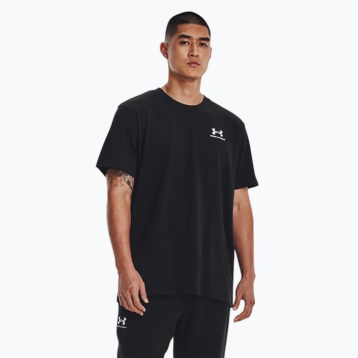 Men's Under Armour Logo Emb Heavyweight T-Shirt schwarz/weiß