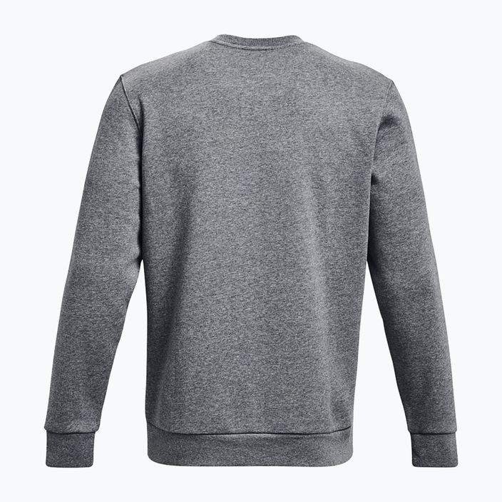 Herren Under Armour Essential Fleece Crew Sweatshirt Pech grau mittel heather/weiß 5