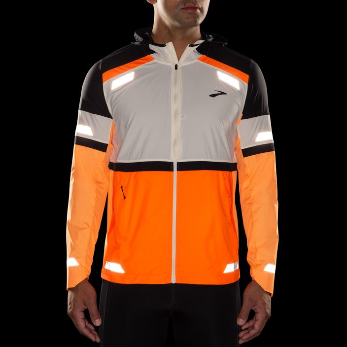 Brooks Run Visible 2.0 Herren Laufjacke ecru/fluoro flash/schwarz 4