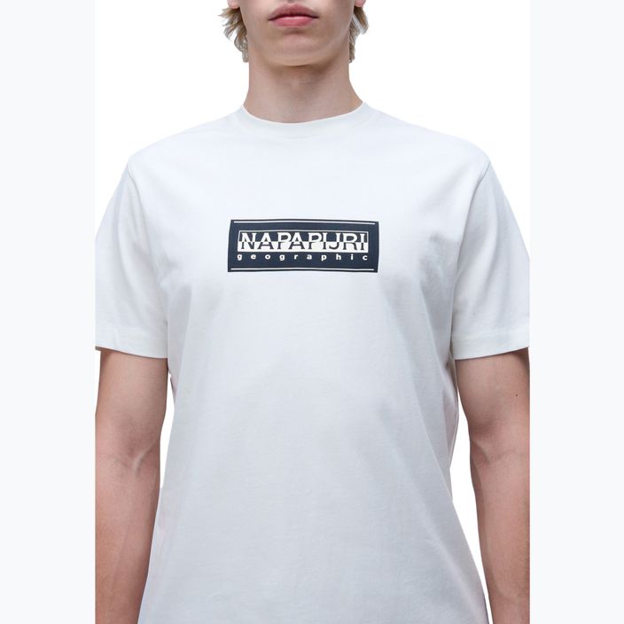 Herren Napapijri S-Box Logo weißes Reiher-T-Shirt 3