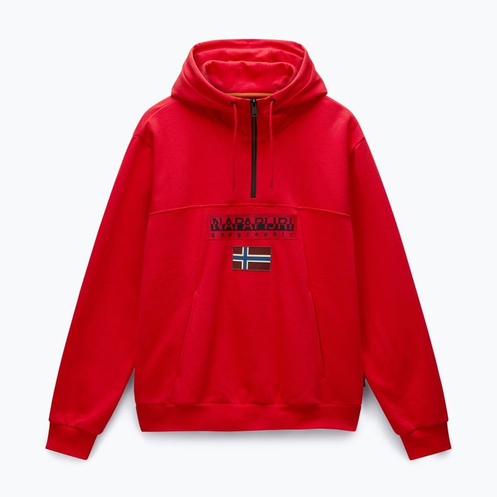 Herren Napapijri Burgee Half Zip Hooded 2.0 rot goji Sweatshirt 5