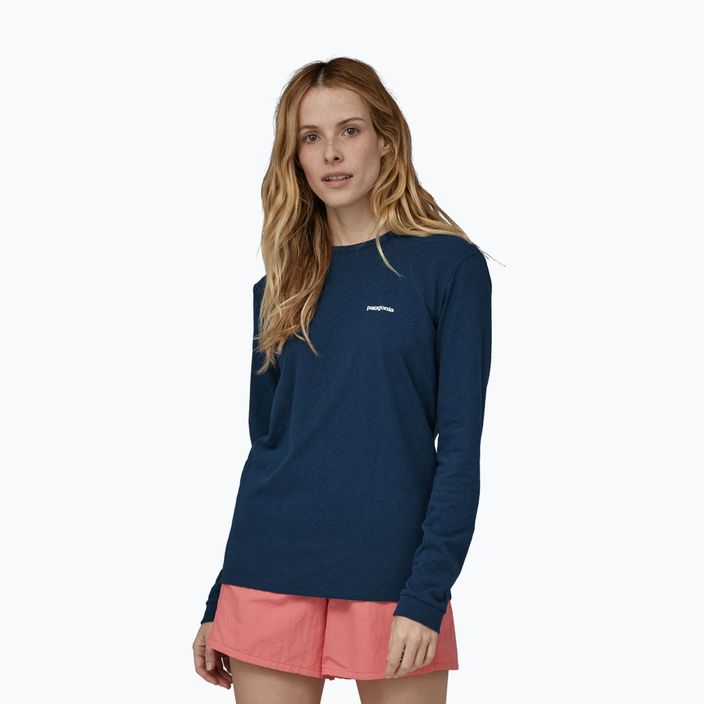 Damen-Trekking-T-Shirt Patagonia P-6 Logo Responsibili-Tee LS tidepool blau