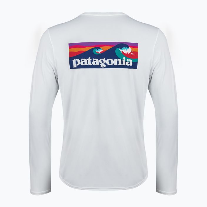 Herren Patagonia Cap Cool Daily Graphic Shirt-Waters LS boardshort logo/weiß trekking longsleeve 4