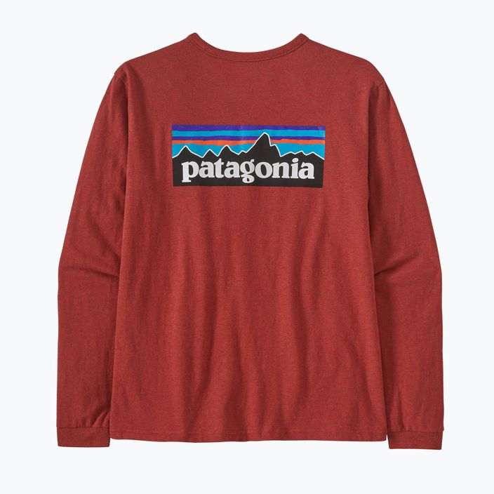 Damen-Trekking-T-Shirt Patagonia P-6 Logo Responsibili-Tee LS Wurzelholz rot 6