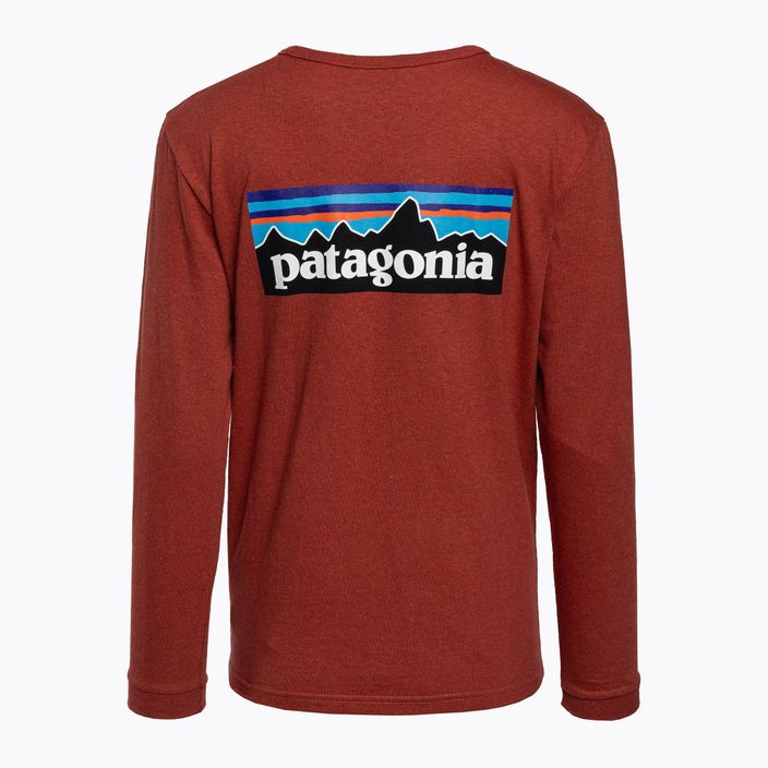 Damen-Trekking-T-Shirt Patagonia P-6 Logo Responsibili-Tee LS Wurzelholz rot 2