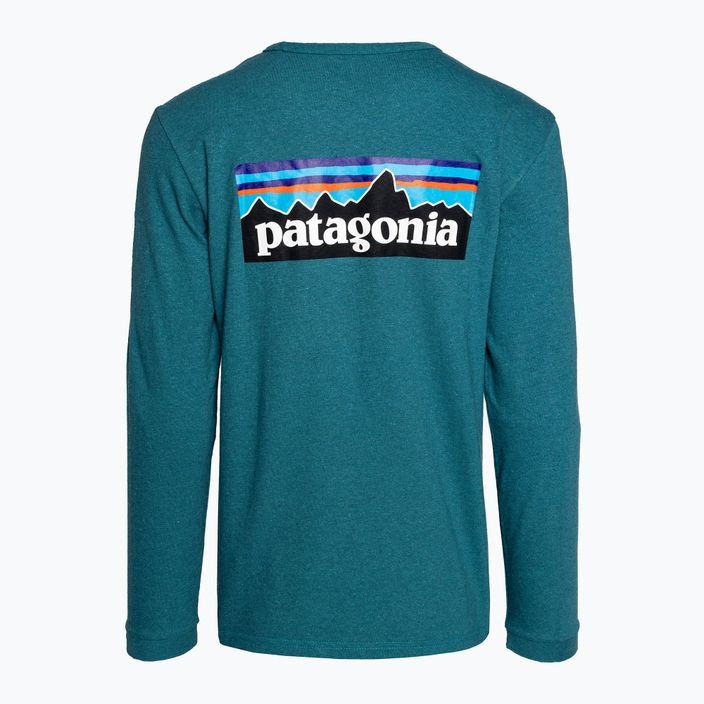 Damen-Trekking-Langarmhemd Patagonia P-6 Logo Responsibili-Tee belay blau 4