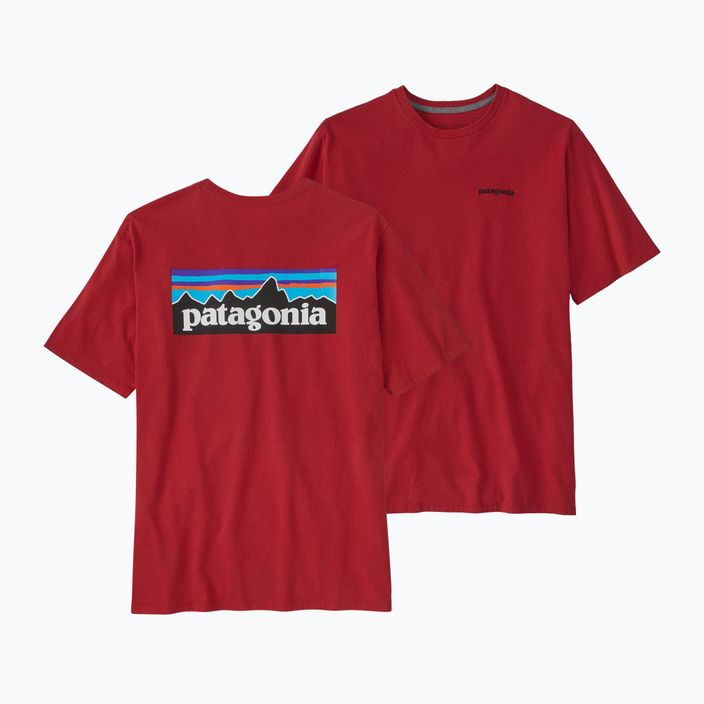 Herren Patagonia P-6 Logo Responsibili-Tee Trekking-T-Shirt rot 3