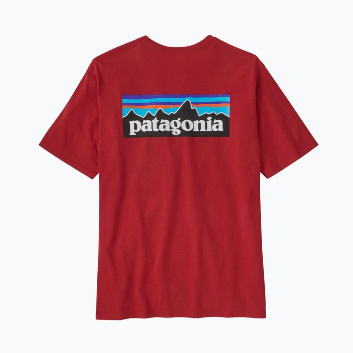 Herren Patagonia P-6 Logo Responsibili-Tee Trekking-T-Shirt rot 5