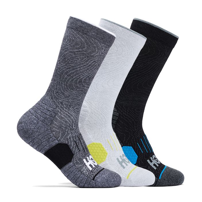 HOKA Crew Run Sock 3 parywhite/schwarz/graue Laufsocken 2