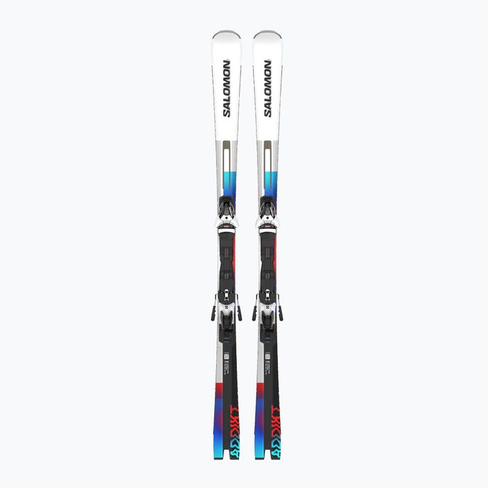 Salomon Addikt + Z12 GW Abfahrtsski weiß/schwarz/pastell neonblau 6