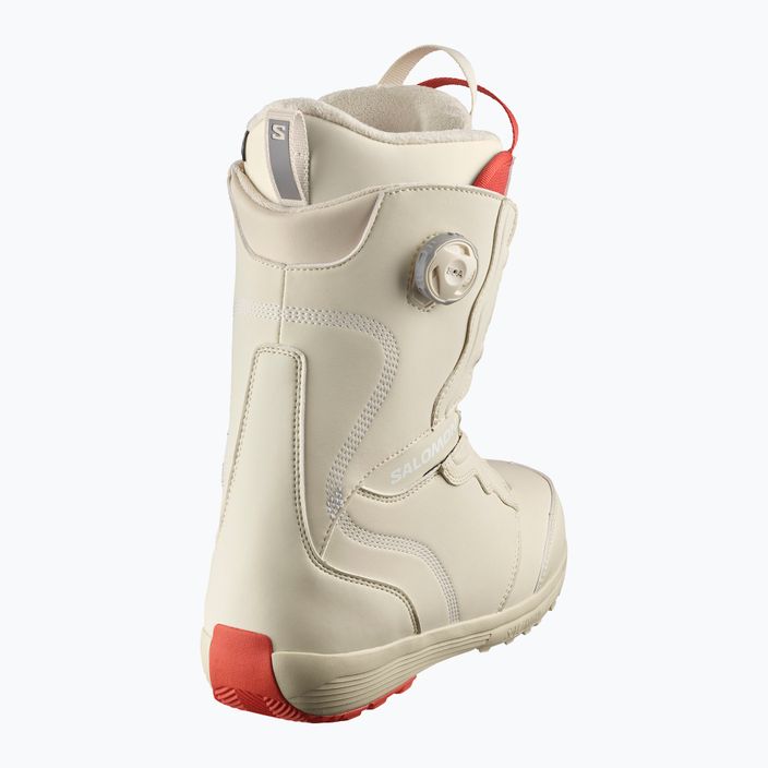 Damen Snowboard Boots Salomon Ivy Boa SJ Boa gebleicht Sand/Mandelmilch/Aurora rot 7